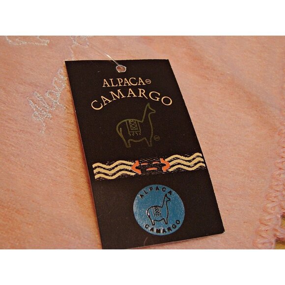 NEW Alpaca Camargo Pink Scarf Fringe Long Length 76x9" Warm Soft Winter Neck NWT - Picture 7 of 12